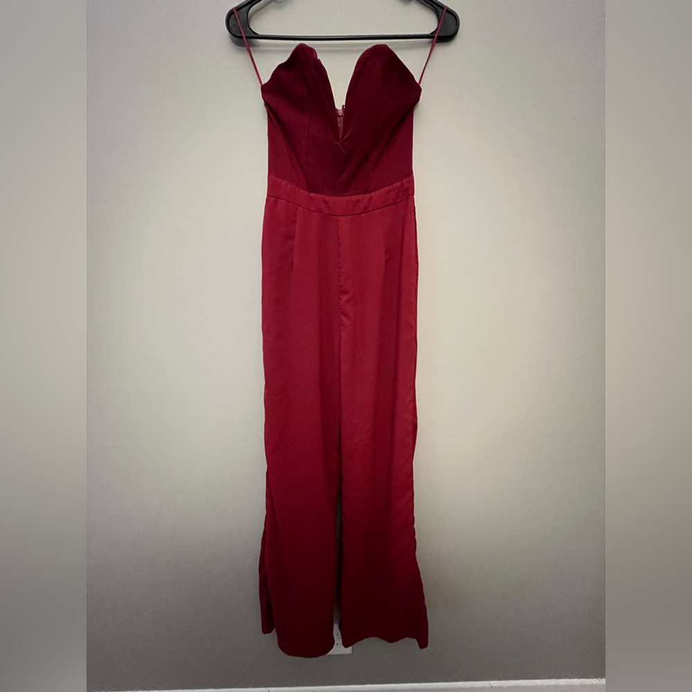 Red Sweatheart Jumpsuit
